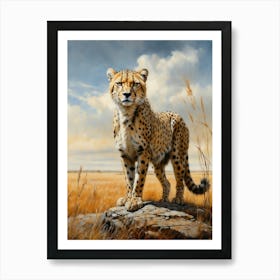 Cheetah Chalk Style Art Print