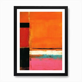 Orange And Red Abstract Painting 5 Art Print