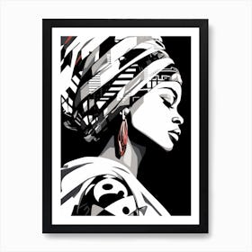 African Woman In Turban 11 Art Print