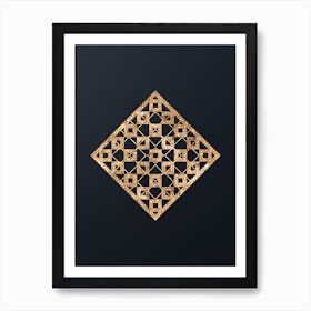 Abstract Geometric Gold Glyph on Dark Teal n.0138 Art Print