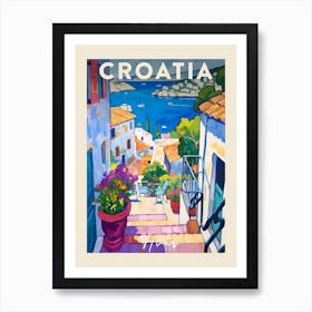 Hvar Croatia 4 Fauvist Painting  Travel Poster Art Print