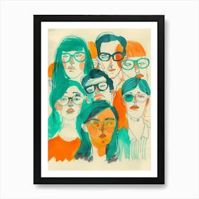 Group Of People With Glasses 1 Art Print