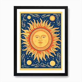 Bold Bright Sun Tarot Card Style 4 Art Print