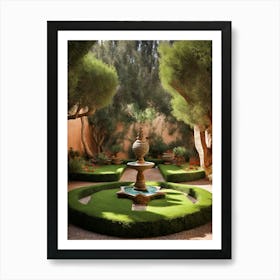 Courtyard With A Fountain Morocco Art Print