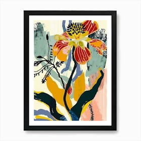 Colourful Flower Illustration Buttercup 1 Art Print