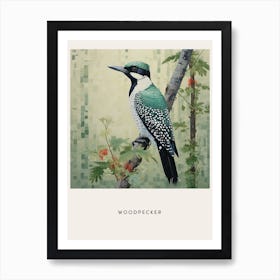 Ohara Koson Inspired Bird Painting Woodpecker 2 Poster Art Print