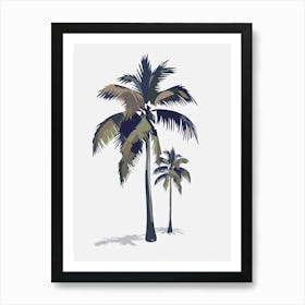 Palm Tree Pixel Illustration 2 Art Print