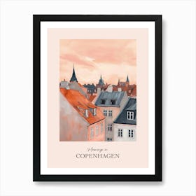 Mornings In Copenhagen Rooftops Morning Skyline 4 Art Print