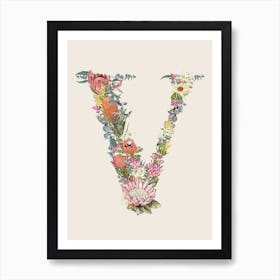 V Oat Alphabet Letter Art Print