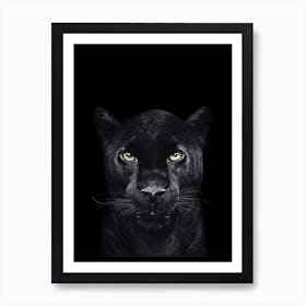 Black Panther on Black Art Print