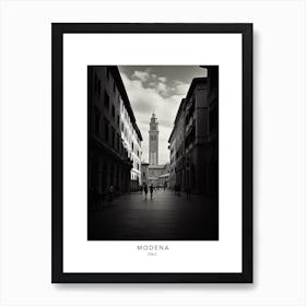 Poster Of Modena, Italy, Black And White Analogue Photography 4 Art Print