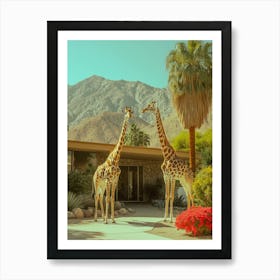 Palm Springs Mid Century, elegante Giraffen grafische Fotografie Art Print