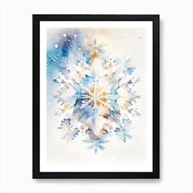 Symmetry, Snowflakes, Storybook Watercolours 4 Art Print