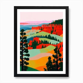 Bryce Canyon National Park United States Of America Abstract Colourful Art Print