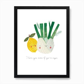 Love Vegans Art Print