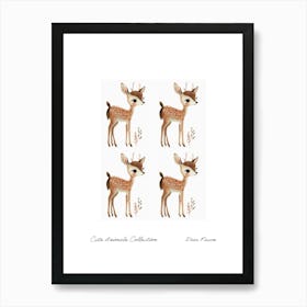 Cute Animals Collection Deer Fawn 3 Art Print