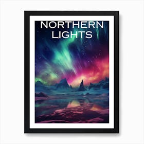 Colourful poster Northern Lights Art Print