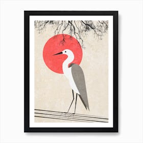 Heron At Sunset Art Print