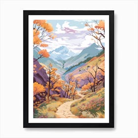 Mestia To Ushguli Trail Gerogia 1 Hike Illustration Art Print