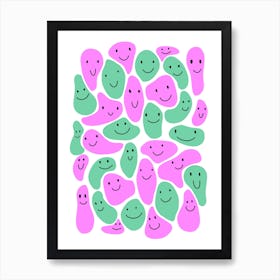 Happy Smiley Face Squiggly 1 Art Print