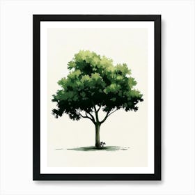 Pecan Tree Pixel Illustration 1 Art Print