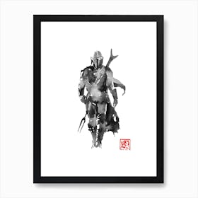 Walking Mandalorian Art Print