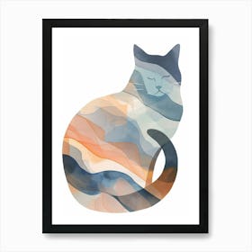 Tiffany Cat Clipart Illustration 4 Art Print