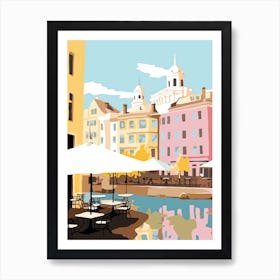 Helsinki, Finland, Flat Pastels Tones Illustration 2 Art Print