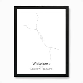 Whitehorse,Canada Minimalist Map Poster