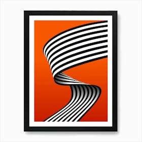 Abstract Black And White Stripes Art Print