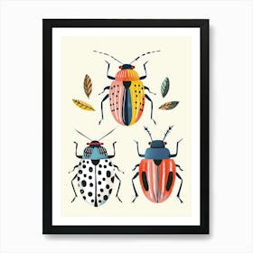 Colourful Insect Illustration Flea Beetle 8 Art Print