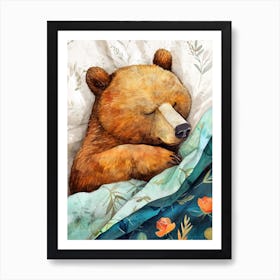 Sleepy Bear animal story Art Print