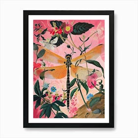 Floral Animal Painting Dragonfly 1 Art Print