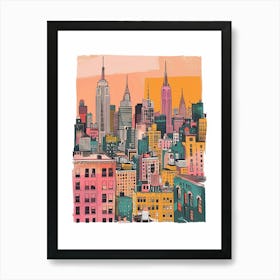 Manhattan New York Colourful Silkscreen Illustration 4 Poster