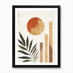 Sun And Leaf Canvas Print 1 Art Print