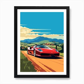 A Ferrari Enzo In The Tuscany Italy Illustration 1 Art Print