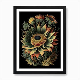 Gazania 3 Floral Botanical Vintage Poster Flower Art Print