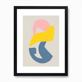 Bold coloured abstract shapes 1 Art Print