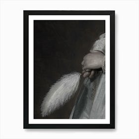 Portrait Of A Lady Holding A Feather Art Print