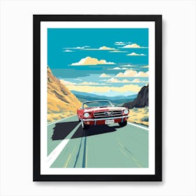 A Ford Mustang In The The Great Alpine Road Australia 4 Art Print