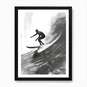 Surfer On A Wave Art Print