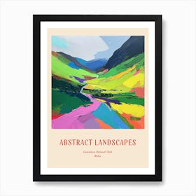 Colourful Abstract Snowdonia National Park Wales 4 Poster Art Print