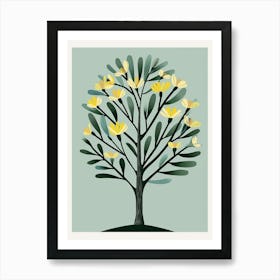 Cypress Tree Flat Illustration 5 Art Print