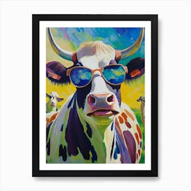 Cows In Sunglasses Art Print