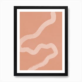 Abstract Brush Stroke 3 In Terracotta Art Print