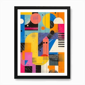 Playful And Colorful Geometric Shapes Arranged In A Fun And Whimsical Way 21 Art Print