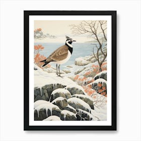 Winter Bird Painting Lapwing 3 Art Print