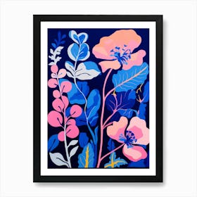 Blue Flower Illustration Snapdragon 4 Art Print