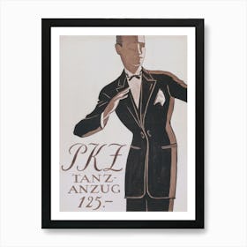 Dapper Man in Tuxedo, Vintage Men's Fashion Poster Art Print