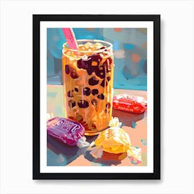 Bubble Tea Oil Painting 3 Art Print